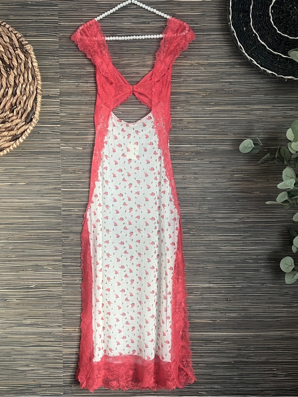 NWT Free People Suddenly Fine Floral Lace Maxi Slip Dress Nightgown Tea Combo XS - Picture 5 of 16